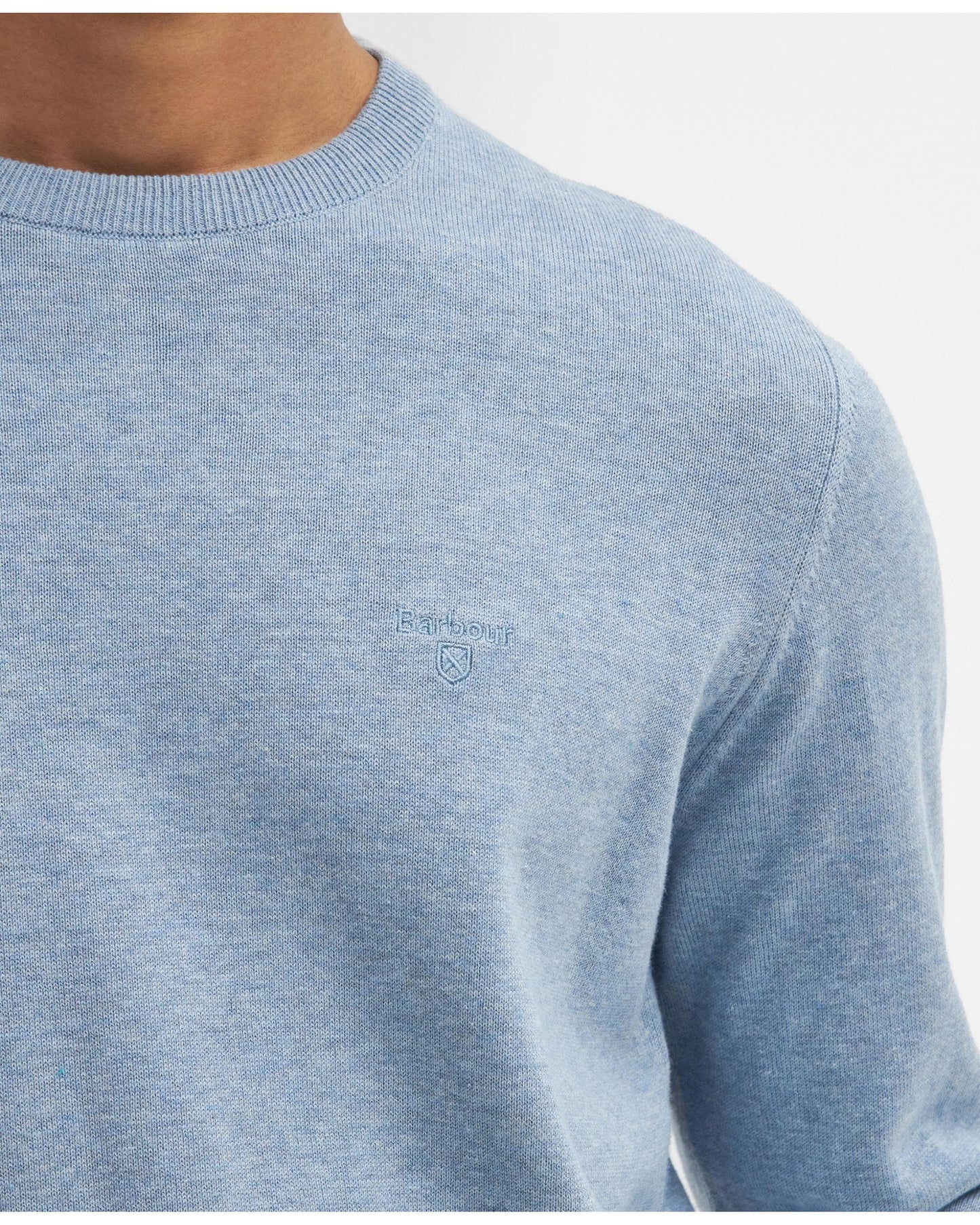 Barbour Pima Cotton Mens Crew Sweatshirt - Mineral Blue