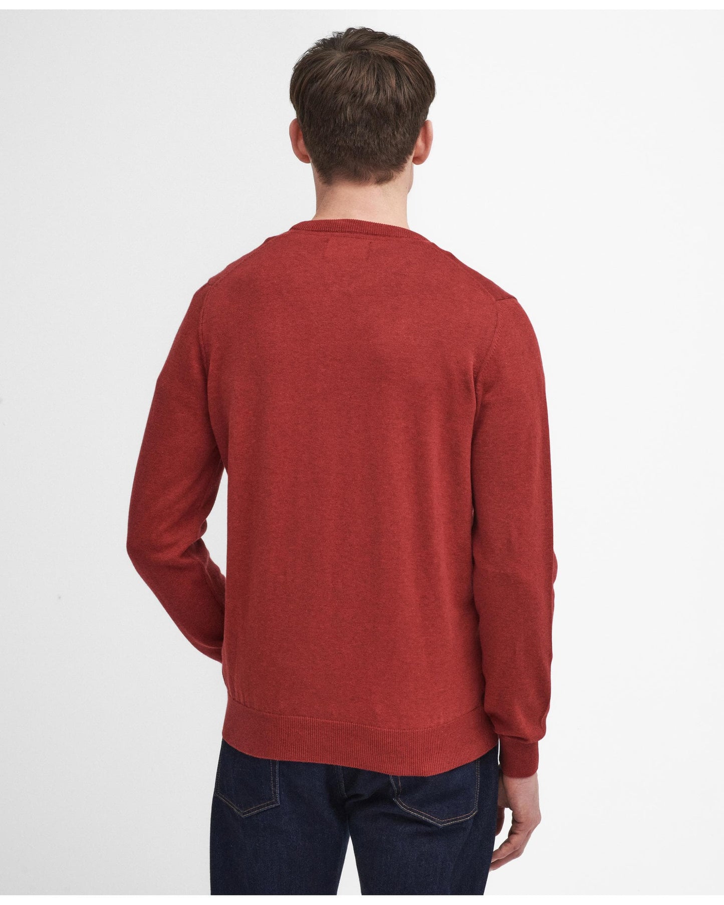 Barbour Pima Cotton Mens Crew Sweatshirt - Highland Red