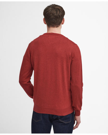 Barbour Pima Cotton Mens Crew Sweatshirt - Highland Red