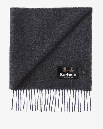 Barbour Unisex Plain Lambswool Scarf - Charcoal/Grey