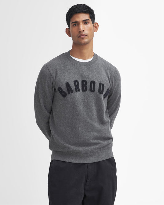 Barbour Prep Logo Crew Mens Sweatshirt - Mid Grey Marl