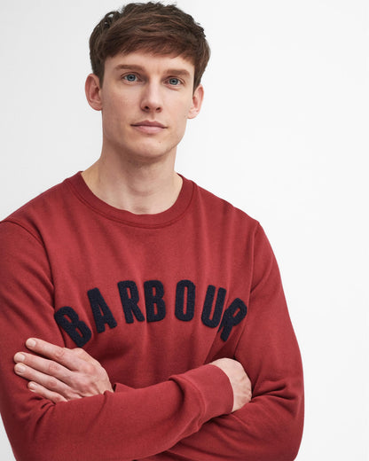 Barbour Prep Logo Crew Mens Sweatshirt - Highland Red