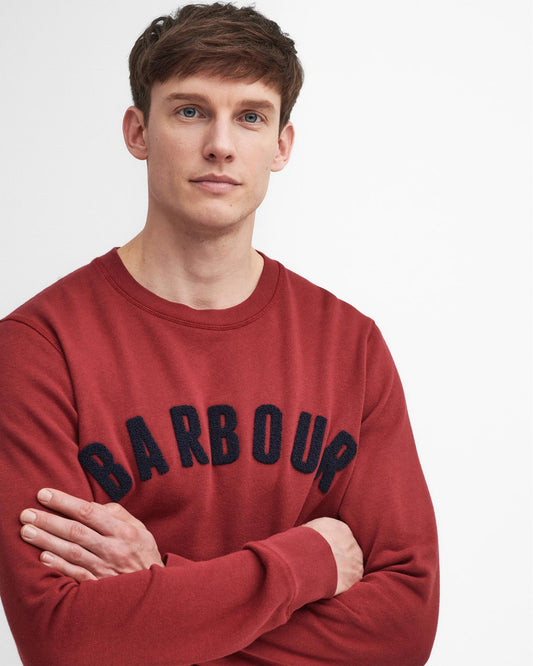 Barbour Prep Logo Crew Mens Sweatshirt - Highland Red