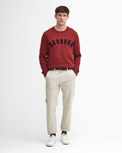 Barbour Prep Logo Crew Mens Sweatshirt - Highland Red