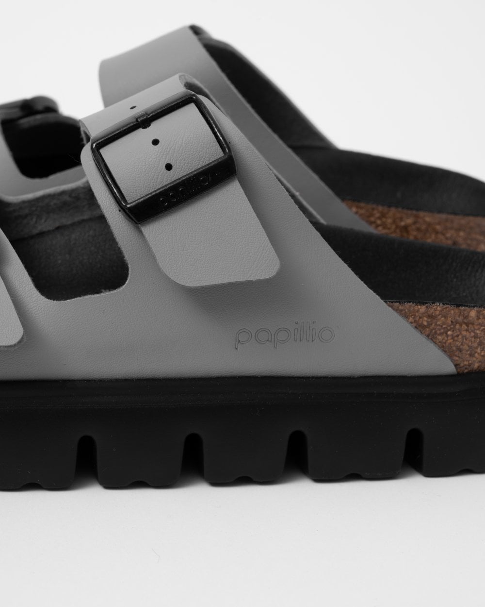 Birkenstock Papillio Arizona Chunky Womens Birko-Flor Sandals - Stone Coin/Black