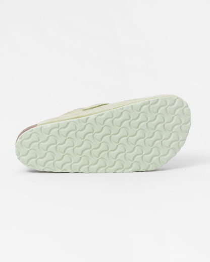 Birkenstock Boston Suede Leather Womens Clogs - Faded Lime
