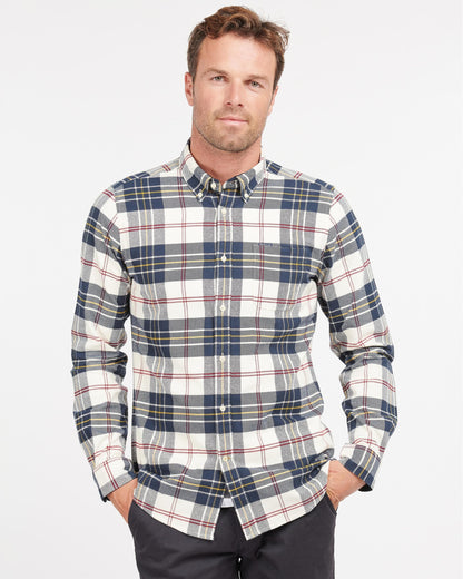 Barbour Ronan Tailored Check Mens Shirt - Ecru