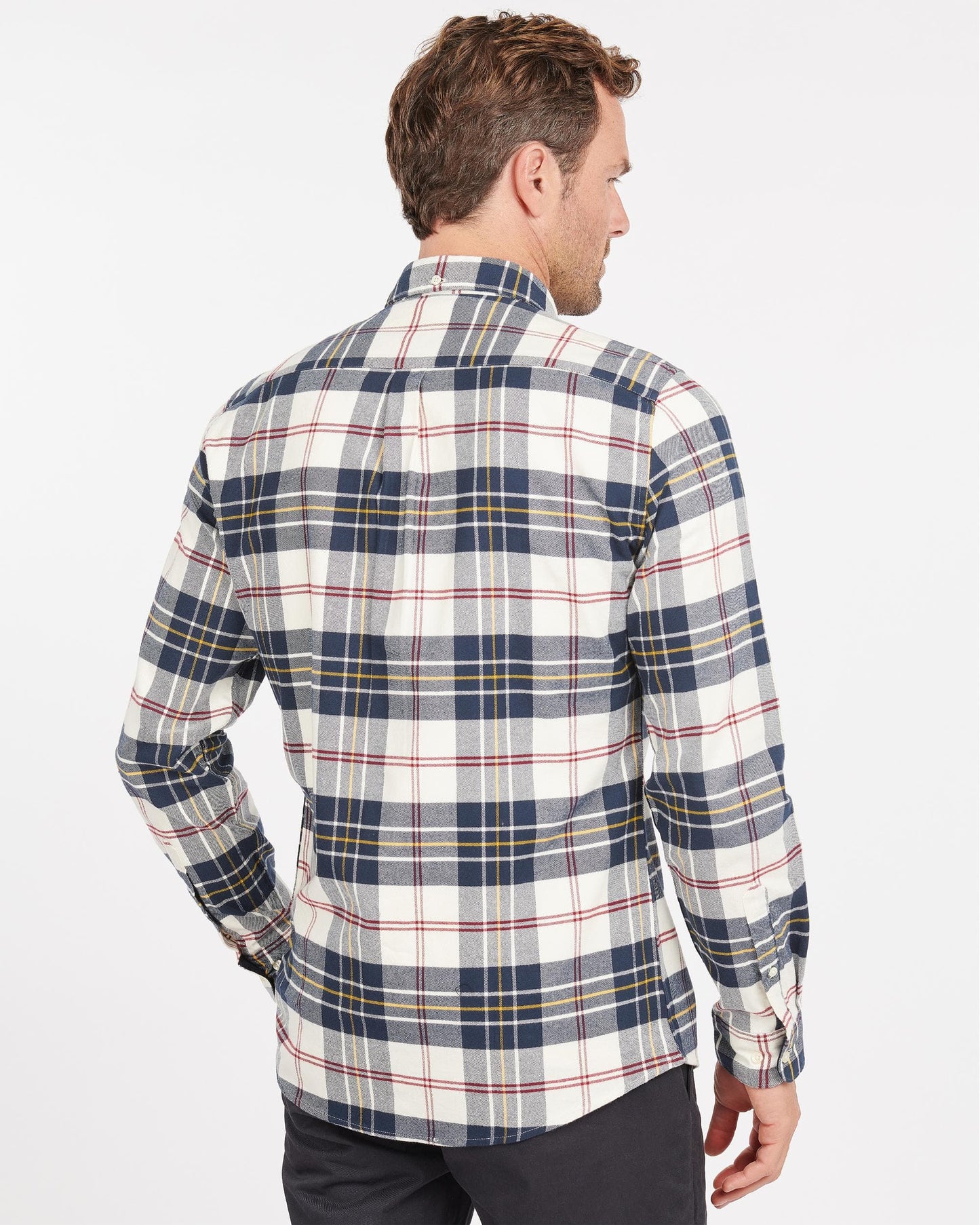 Barbour Ronan Tailored Check Mens Shirt - Ecru