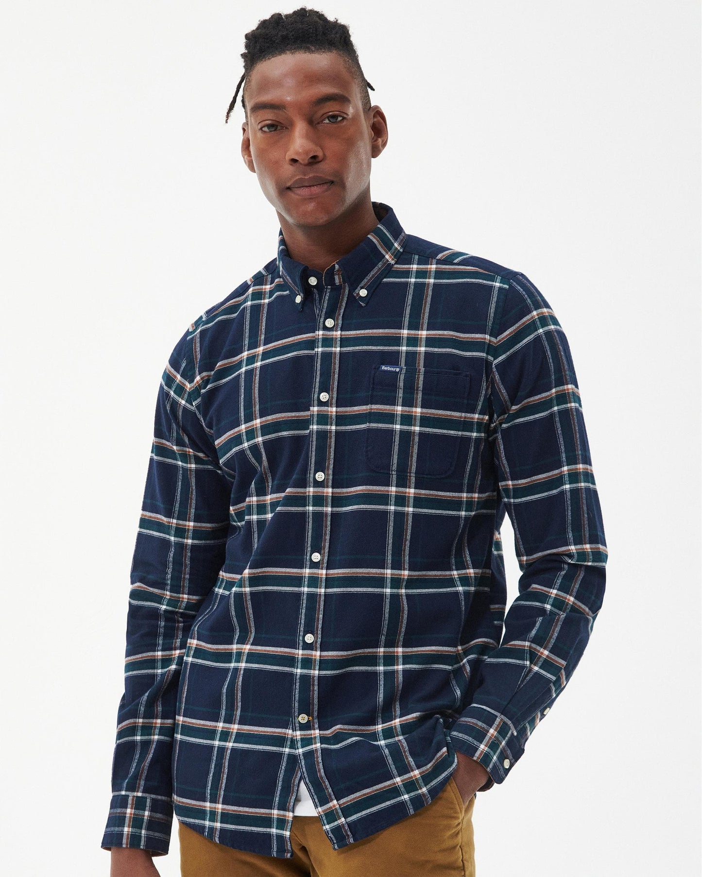 Barbour Ronan Tailored Check Mens Shirt - Inky Blue