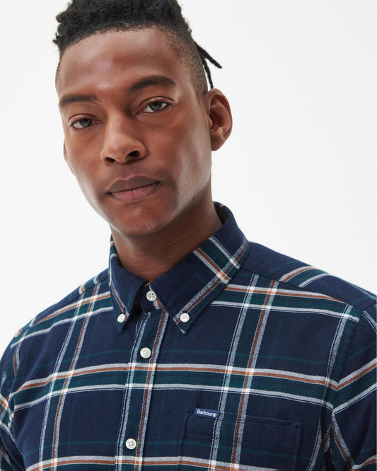 Barbour Ronan Tailored Check Mens Shirt - Inky Blue