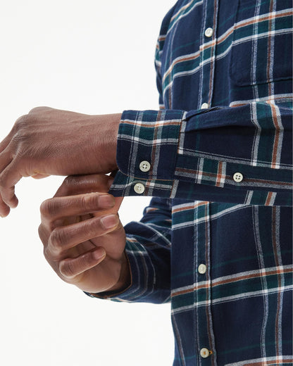 Barbour Ronan Tailored Check Mens Shirt - Inky Blue
