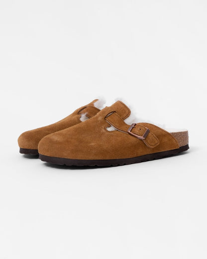 Birkenstock Boston VL Shearling Suede Leather Unisex Clogs