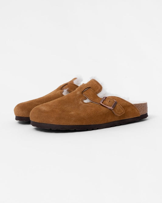 Birkenstock Boston VL Shearling Suede Leather Unisex Clogs