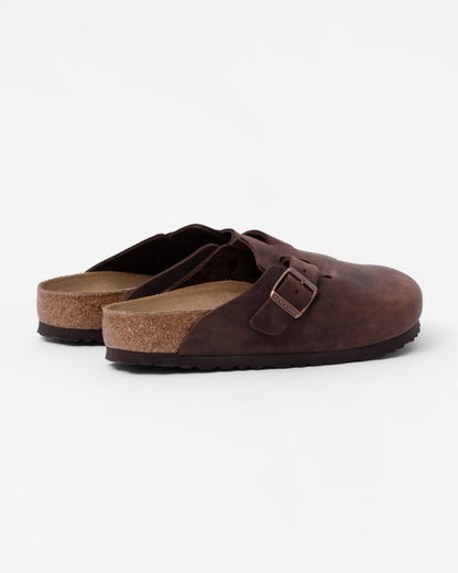 Birkenstock Boston Oiled Nubuck Leather Unisex Clogs - Habana