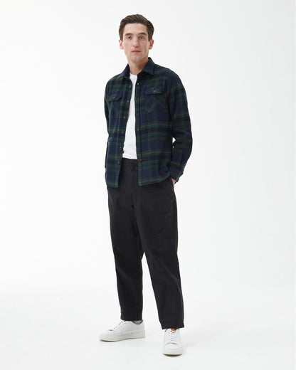 Barbour Snowcap Mens Tailored Long Sleeve Checked Shirt - Navy