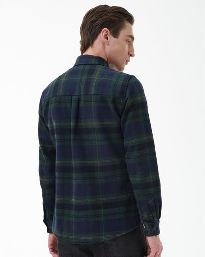 Barbour Snowcap Mens Tailored Long Sleeve Checked Shirt - Navy
