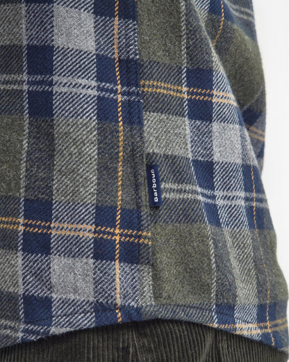 Barbour Snowcap Mens Tailored Long Sleeve Checked Shirt - Olive Marl