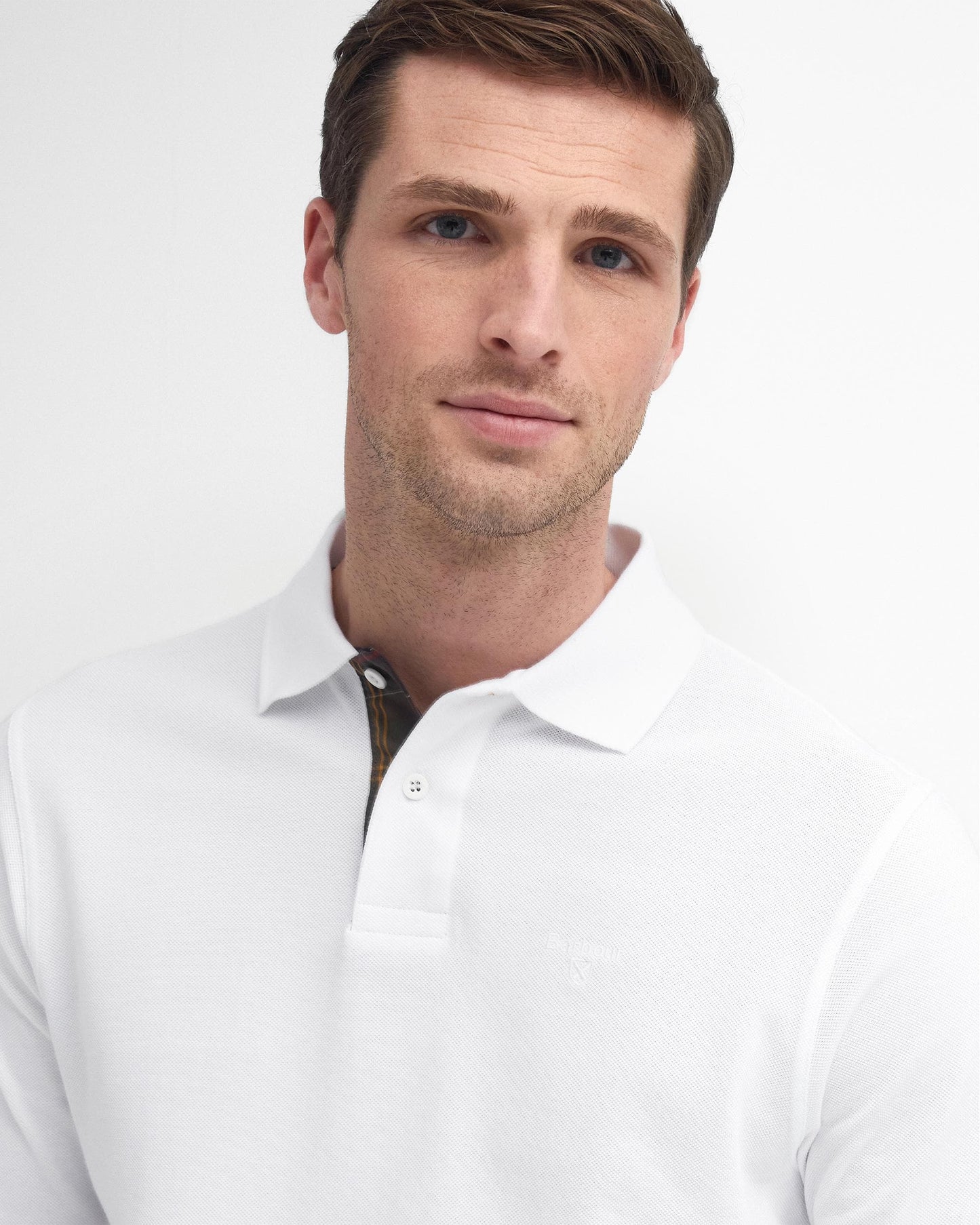 Barbour Sports Mens Long Sleeve Polo Shirt - White