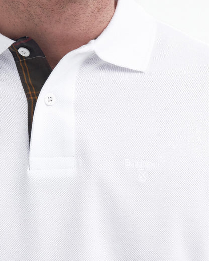 Barbour Sports Mens Long Sleeve Polo Shirt - White