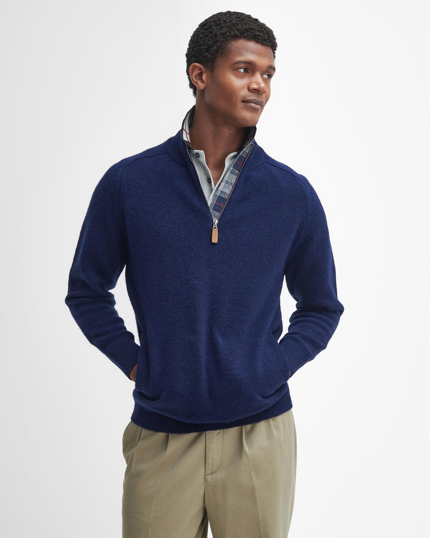 Barbour Talder Mens Half Zip Knitted Jumper - Navy