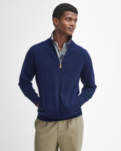 Barbour Talder Mens Half Zip Knitted Jumper - Navy