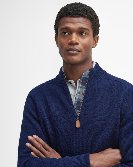 Barbour Talder Mens Half Zip Knitted Jumper - Navy