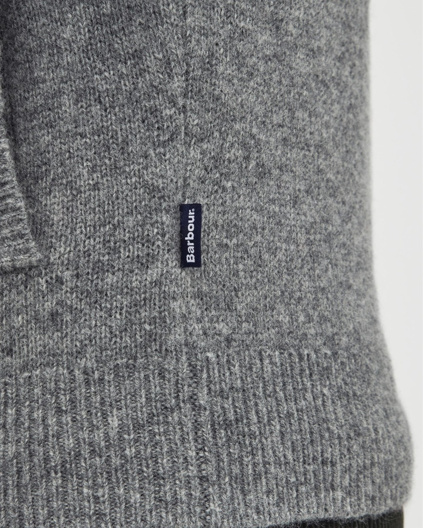 Barbour Talder Mens Half Zip Knitted Jumper - Grey Marl
