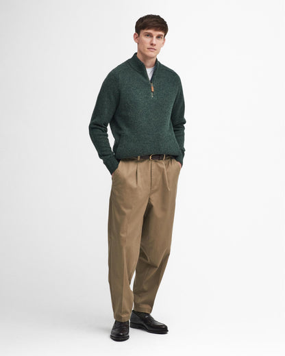 Barbour Talder Mens Half Zip Knitted Jumper - Seaweed