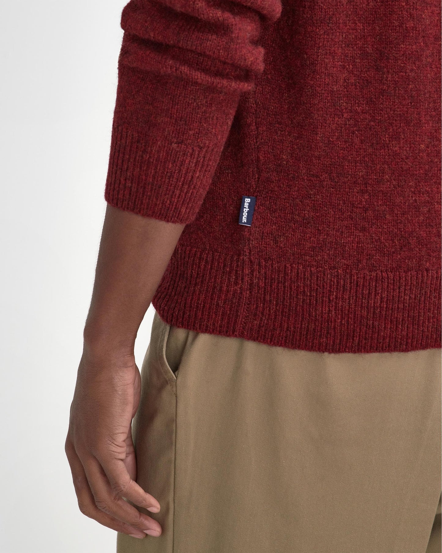 Barbour Talder Mens Half Zip Knitted Jumper - Highland Red