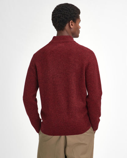 Barbour Talder Mens Half Zip Knitted Jumper - Highland Red