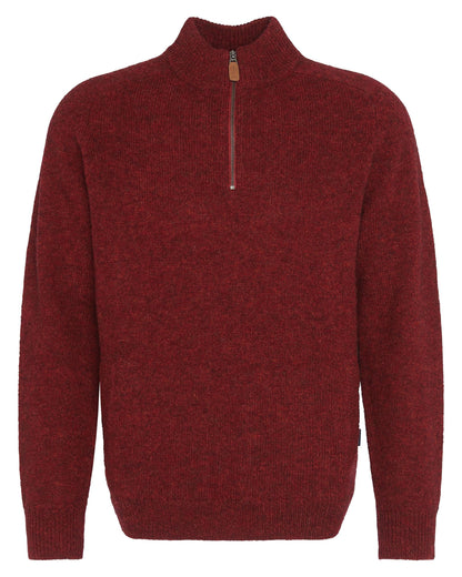Barbour Talder Mens Half Zip Knitted Jumper - Highland Red
