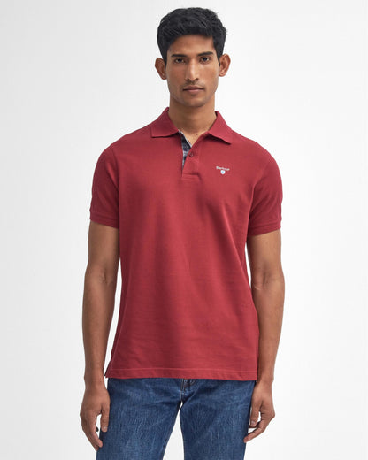 Barbour Tartan Pique Mens Polo - Highland Red