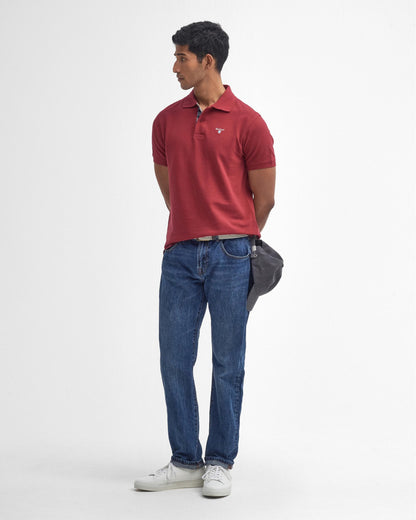 Barbour Tartan Pique Mens Polo - Highland Red