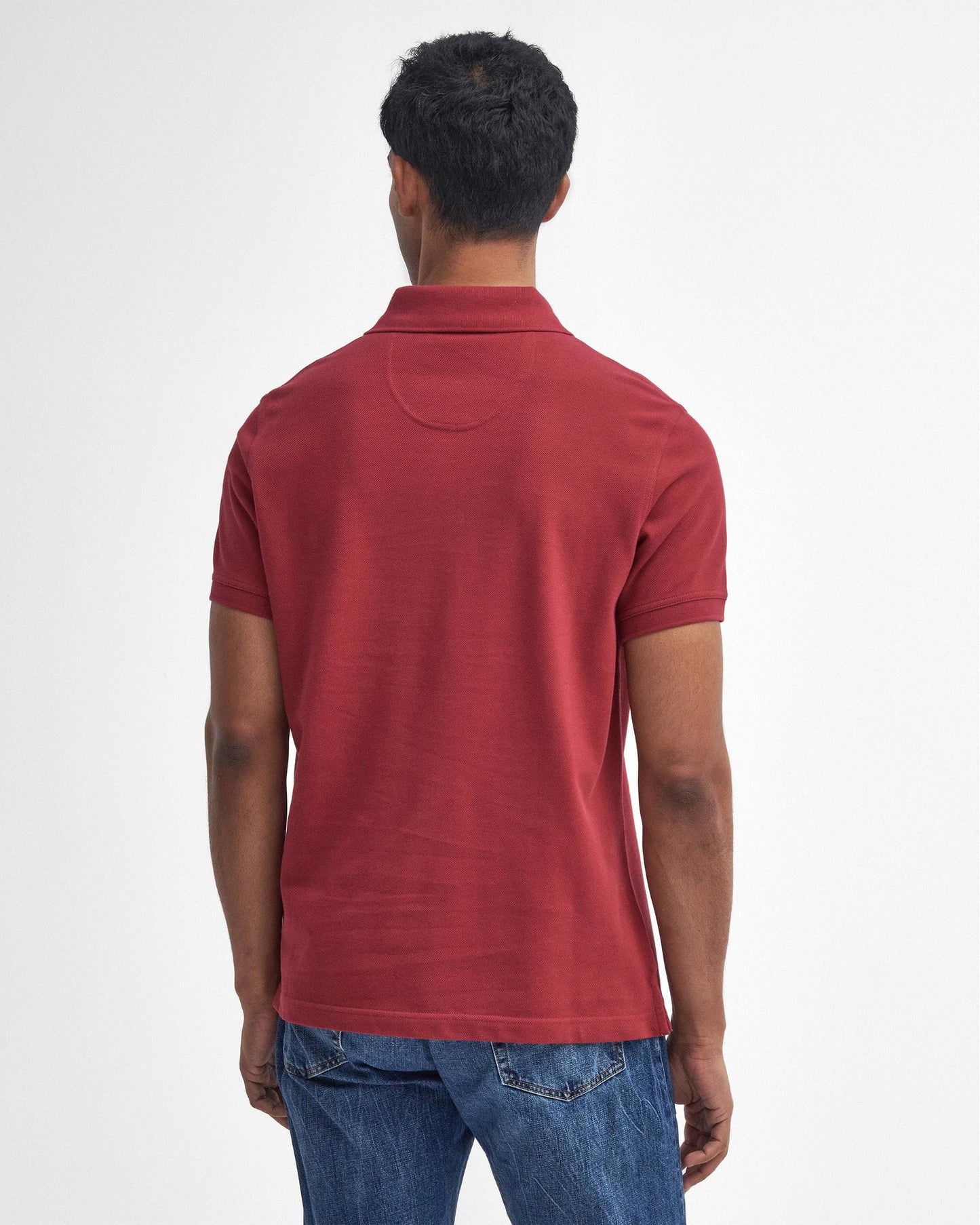 Barbour Tartan Pique Mens Polo - Highland Red