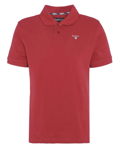 Barbour Tartan Pique Mens Polo - Highland Red