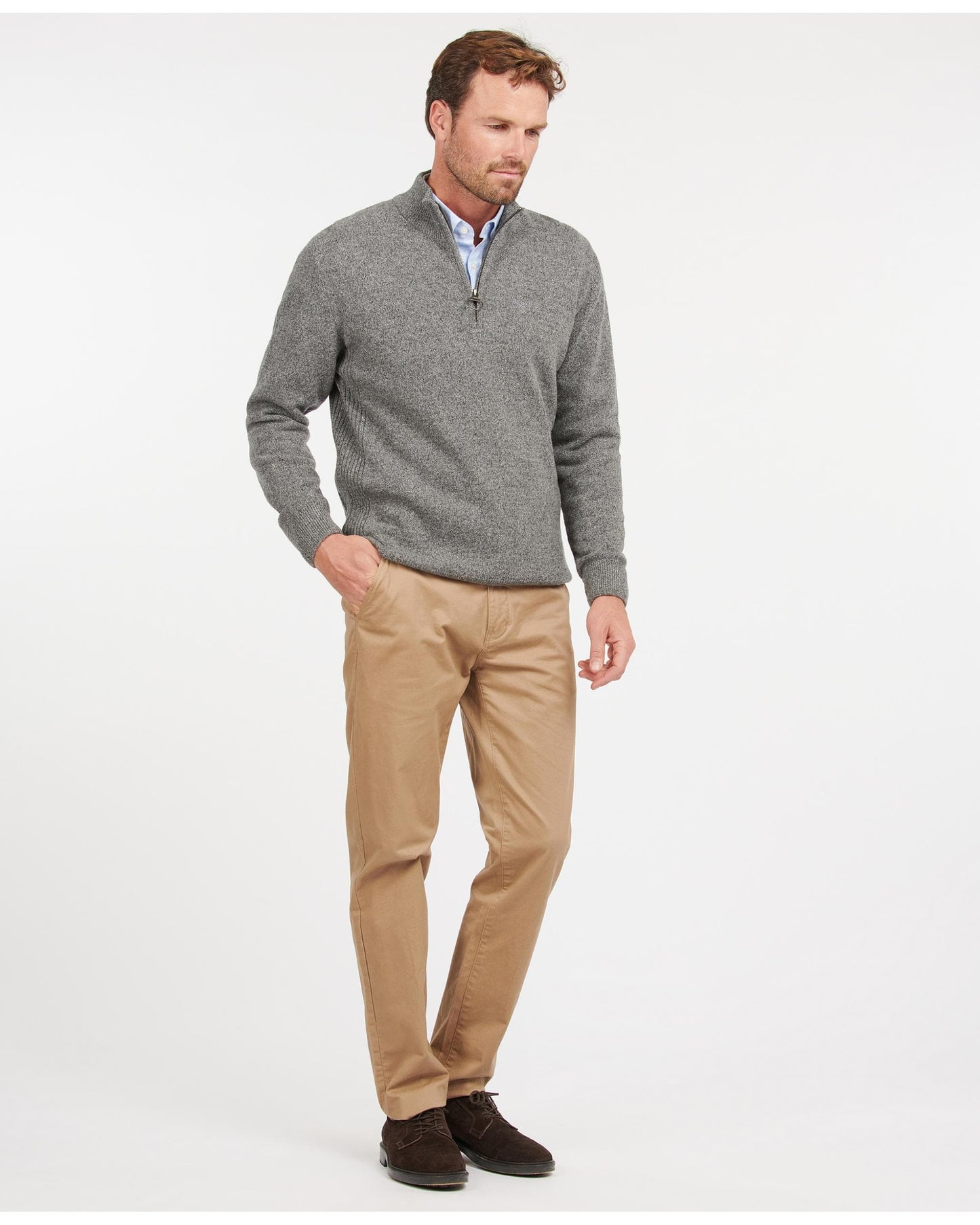 Barbour Tisbury Half Zip Mens Sweatshirt - Grey