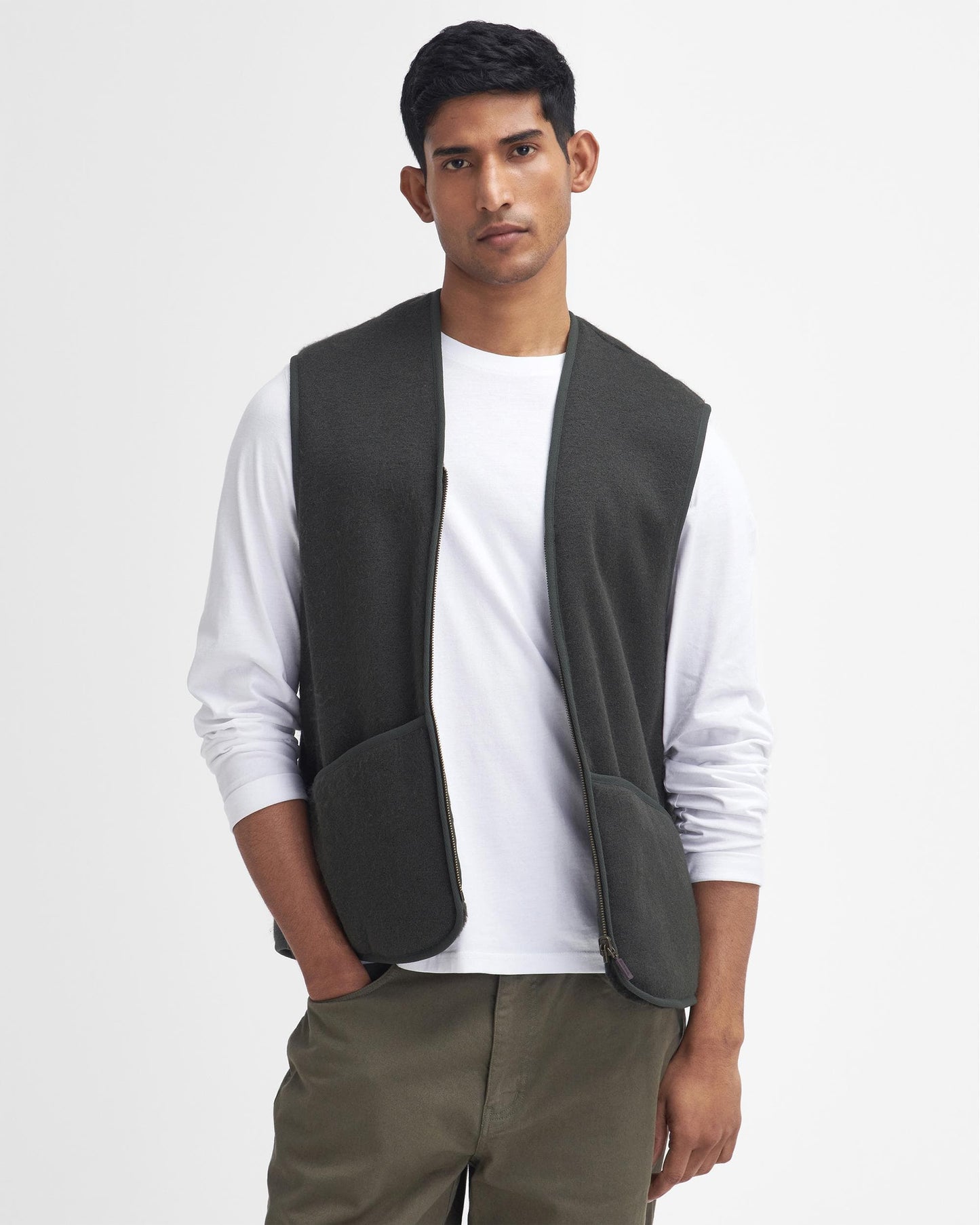 Barbour Warm Pile Waistcoat Zip-In Liner - Sage
