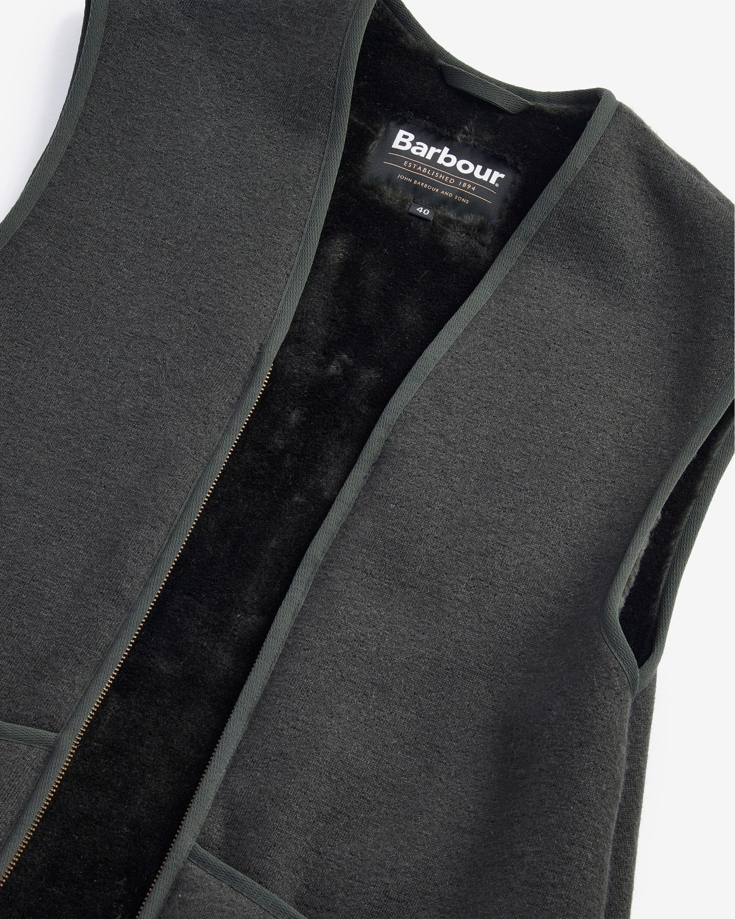 Barbour Warm Pile Waistcoat Zip-In Liner - Sage