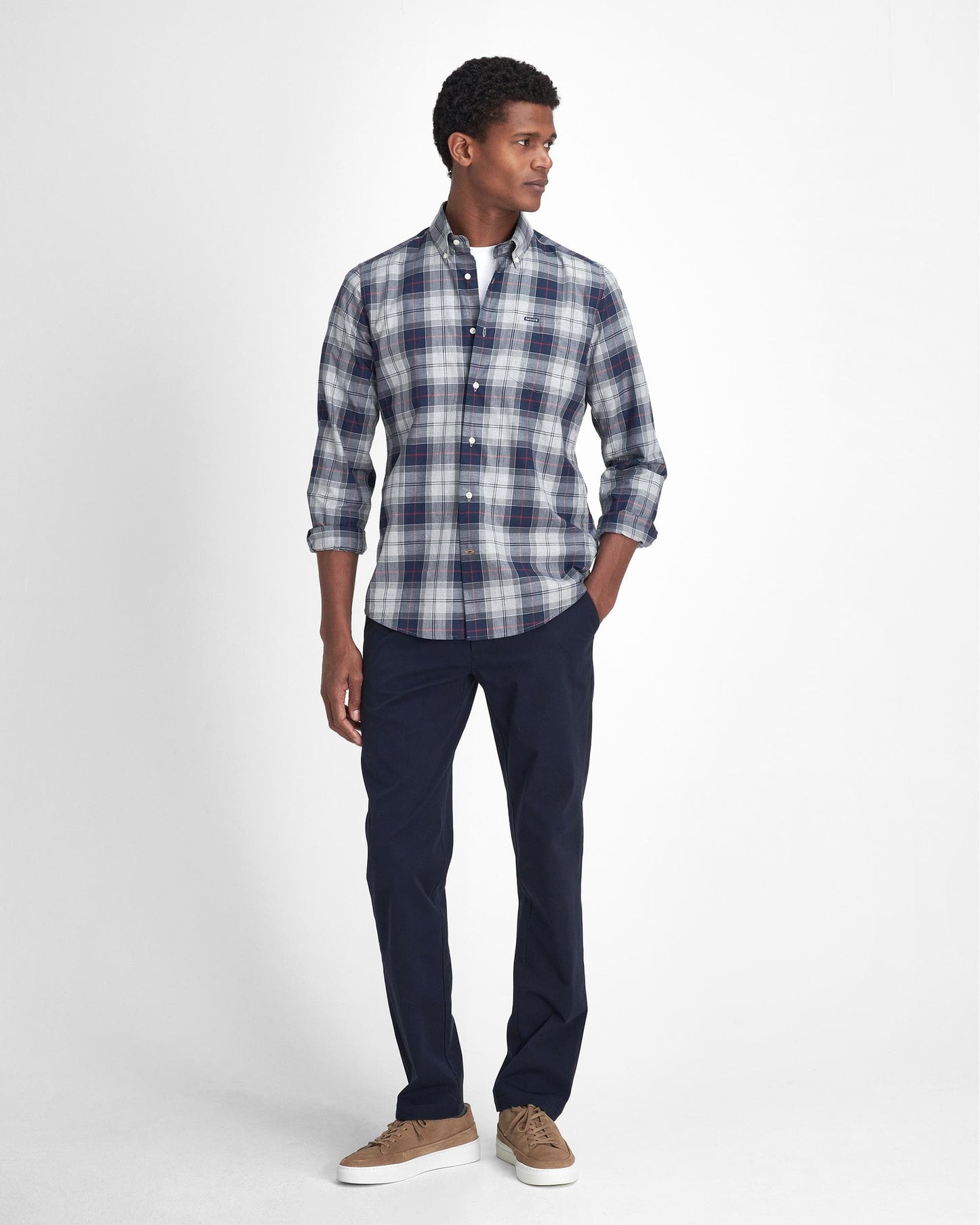 Barbour Wetherham Tailored Mens Shirt - Blue Granite