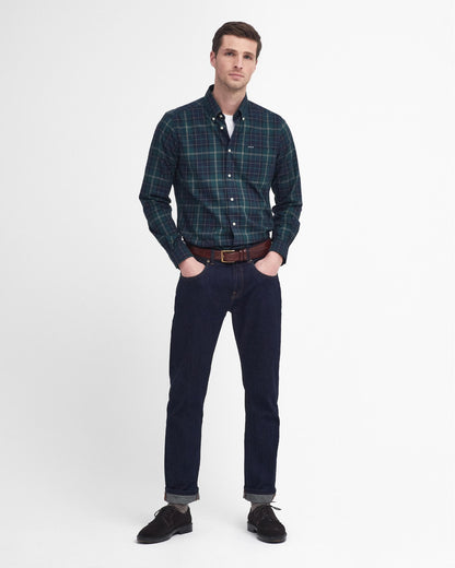 Barbour Wetherham Tailored Mens Shirt - Green Loch