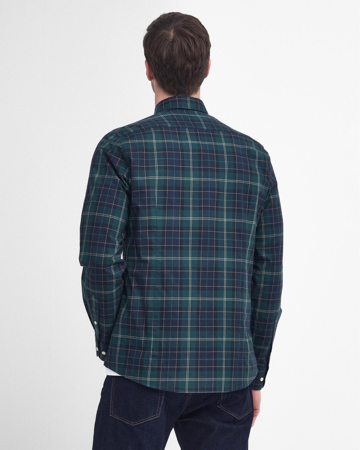 Barbour Wetherham Tailored Mens Shirt - Green Loch