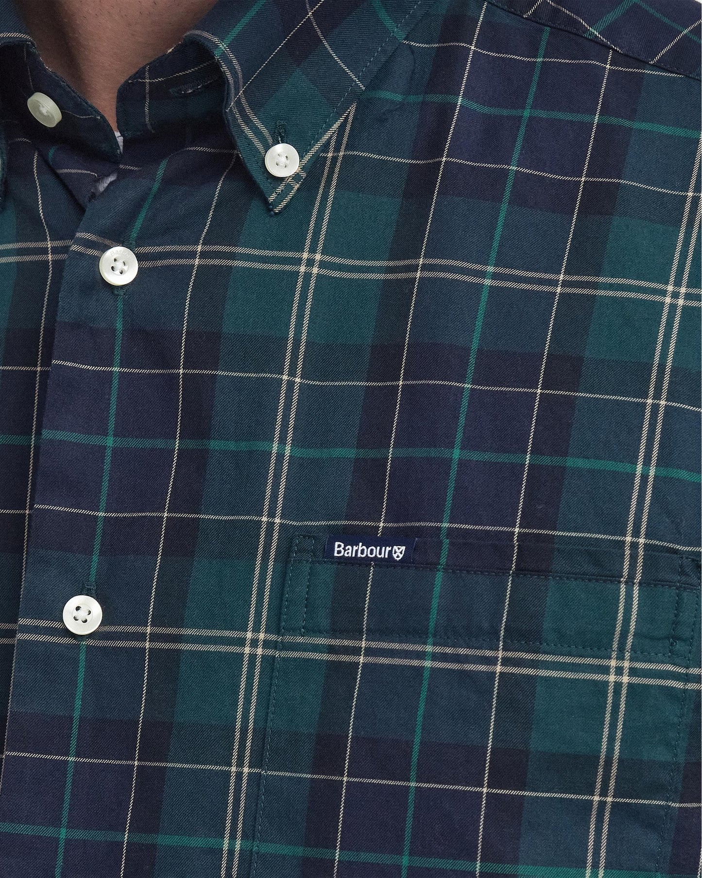 Barbour Wetherham Tailored Mens Shirt - Green Loch