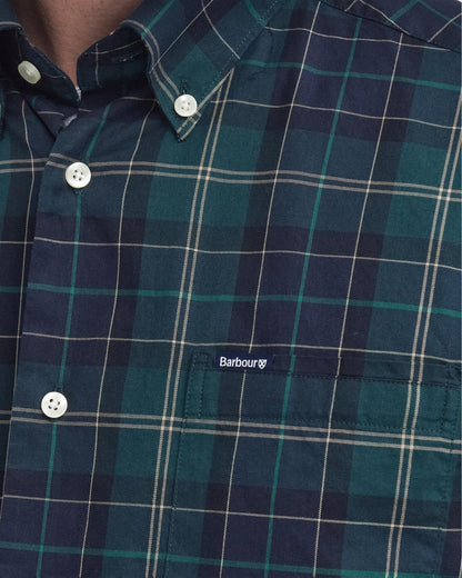 Barbour Wetherham Tailored Mens Shirt - Green Loch