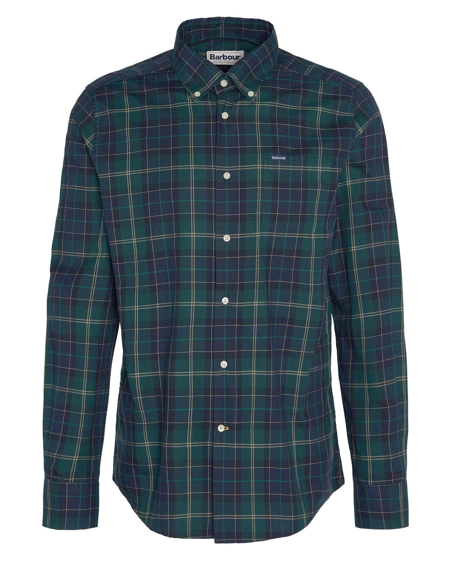 Barbour Wetherham Tailored Mens Shirt - Green Loch