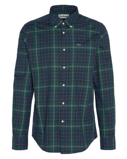 Barbour Wetherham Tailored Mens Shirt - Green Loch