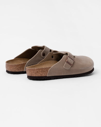 Birkenstock Boston Oiled Nubuck Leather Unisex Clogs - Tobacco Brown
