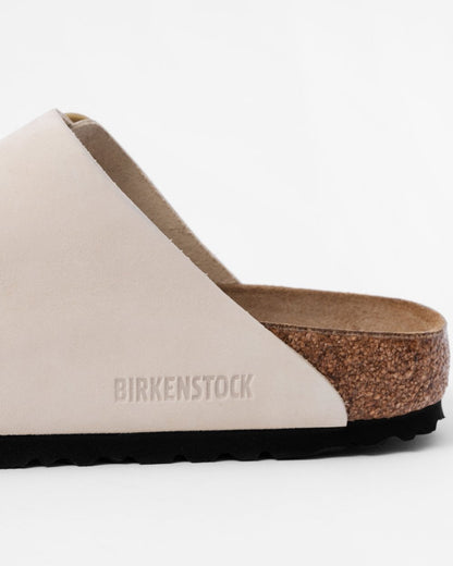 Birkenstock Arizona Big Buckle Womens Nubuck Leather Sandals - Ecru