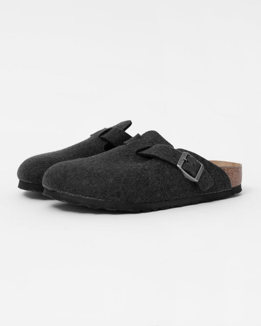 Birkenstock Boston Wool Felt Unisex Clogs - Anthracite