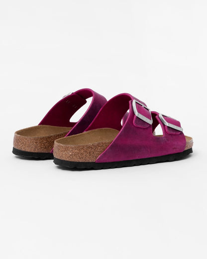 Birkenstock Arizona Oiled Nubuck Leather Womens Sandals - Festival Fuchsia