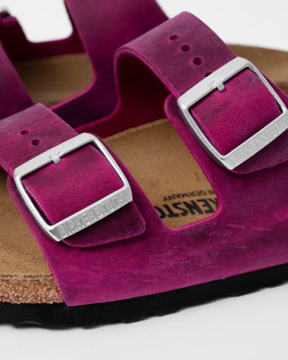 Birkenstock Arizona Oiled Nubuck Leather Womens Sandals - Festival Fuchsia